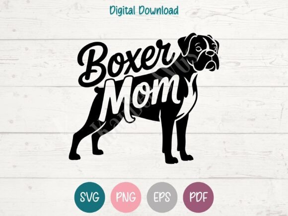Boxer Mom Graphics for T-Shirt Designs