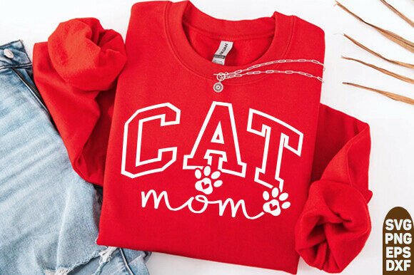 Cat Mom SVG & PNG Graphics for T-Shirt Designs