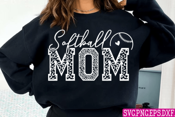 Leopard Softball Mom SVG: Graphics for T-Shirt Designs