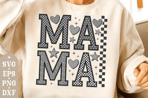 Mama Checkered SVG: Graphics for T-Shirt Designs