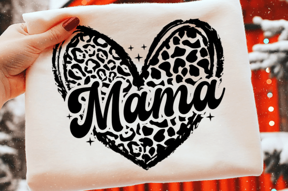 Mama Leopard Heart: Graphics for T-Shirt Designs