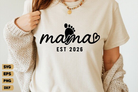 Mama SVG & Baby Reveal PNG for T-Shirt Graphics