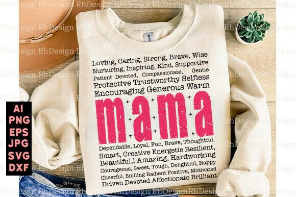 Mama Words SVG & PNG: Premium Graphics for T-Shirt Designs
