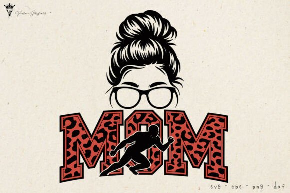 Messy Bun Sports Mom SVG: Graphics & Illustrations
