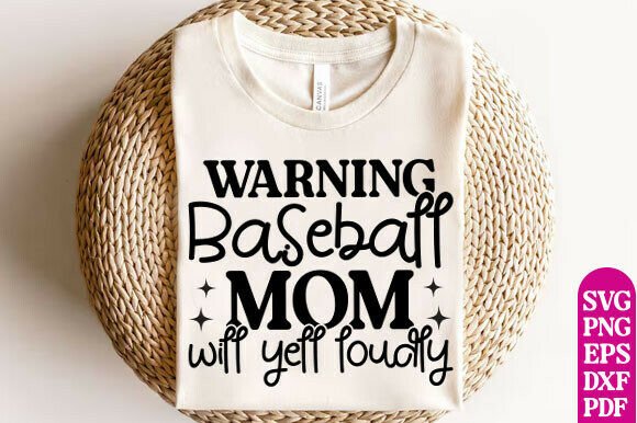 Warning Baseball Mom SVG: T-Shirt Graphics